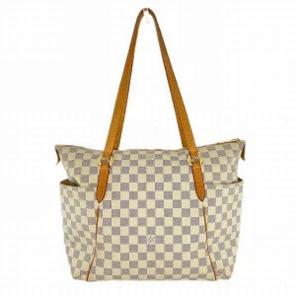 Louis Vuitton White Totally Tote Azur Shoulder Damier Bag